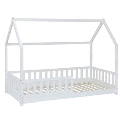 Lit Cabane Enfant Bosco En Pin - Blanc 90x190 Cm