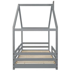 Lit cabane Maison 90 x 200cm Gris