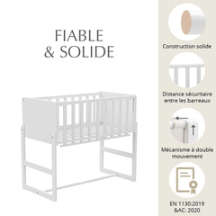 LIT BÉBÉ CODODO / BERCEAU 2 EN 1 «NUAGE» | BLANC