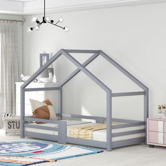 Lit cabane Maison 90 x 200cm Gris