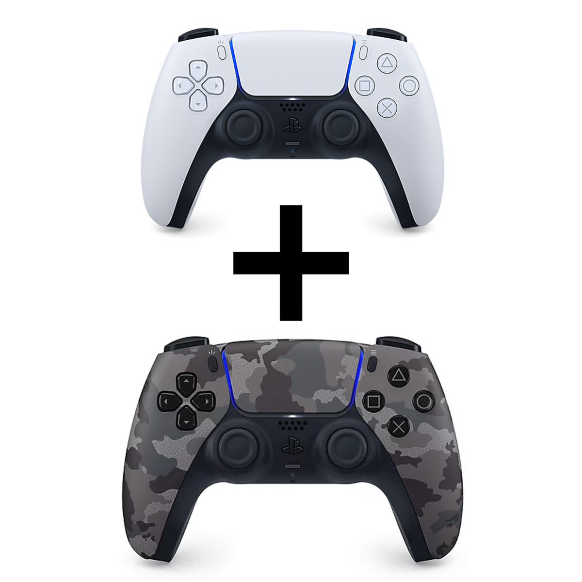 Pack 2 manettes : Blanche + Camouflage